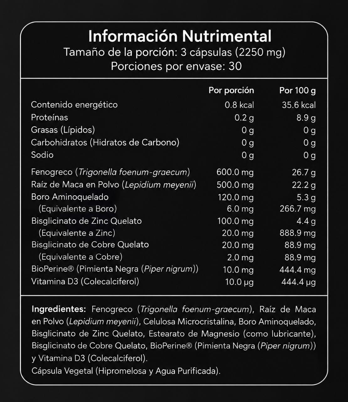 ASCEND Vitalidad masculina   -  capsulas